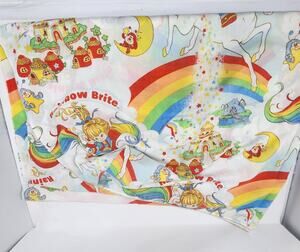 VTG Rainbow Brite 2-Piece Twin Size Sheet Set Hallmark 1983 Colorful Bright
